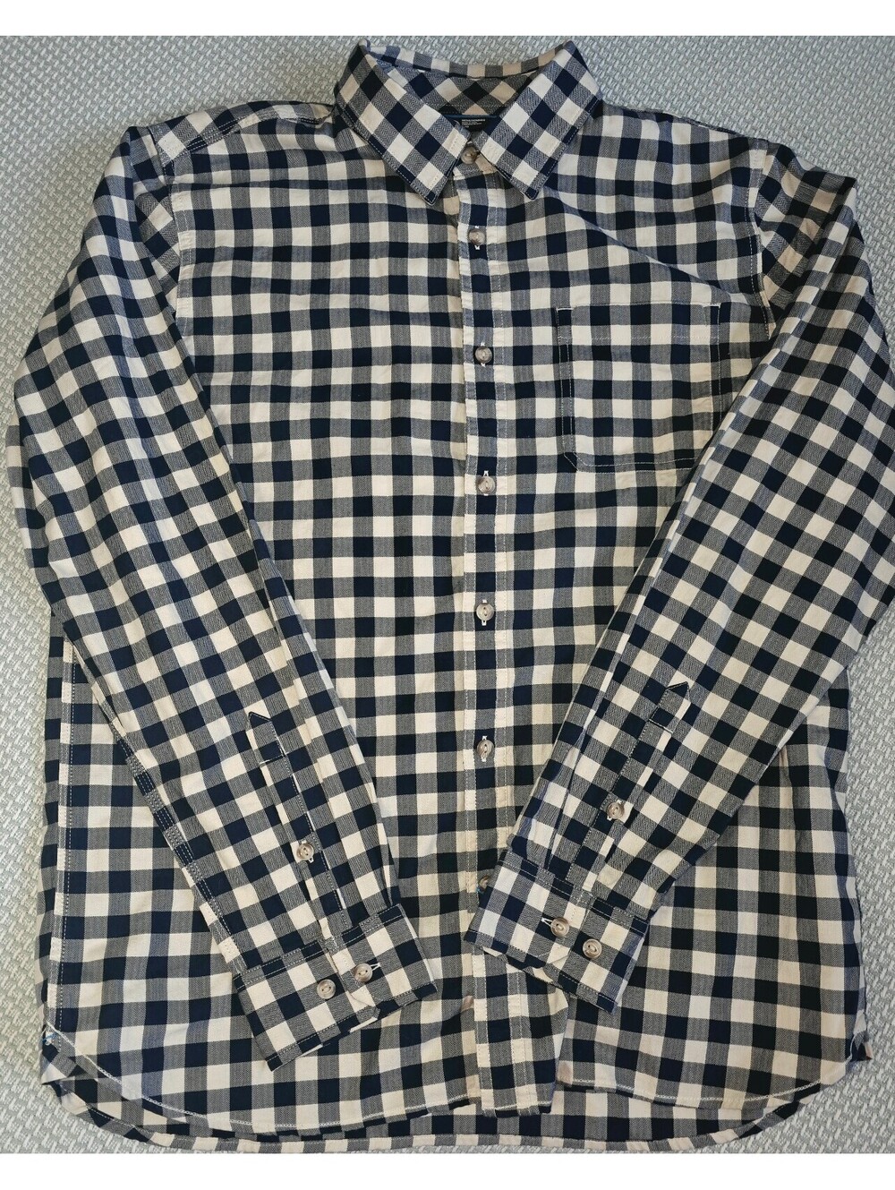 Men's black and white check North Face long sleeve shirt size large